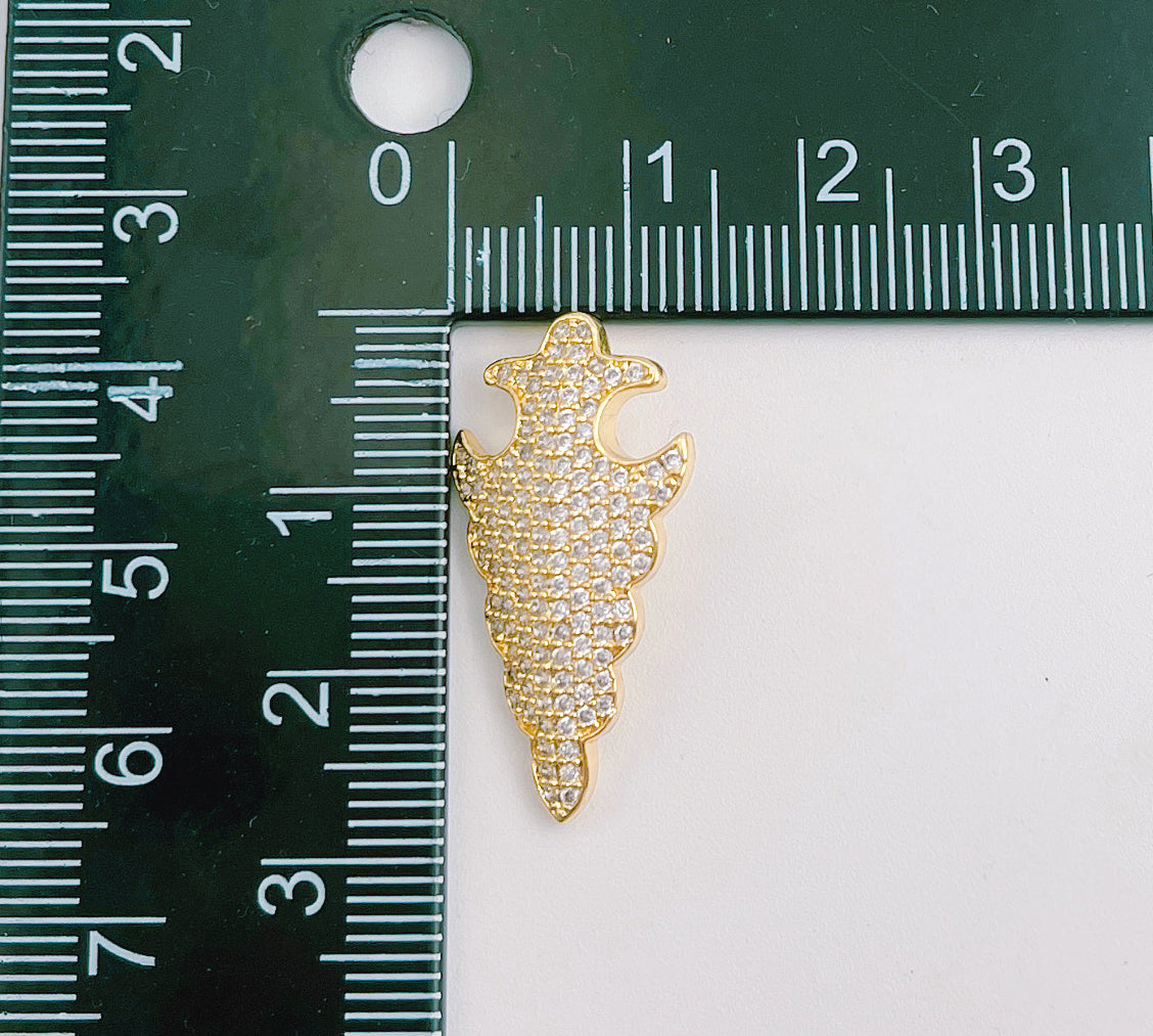 Arrowhead Charm Pendant, 18K Gold Micro Pave CZ Spike Charm, Dainty Pendulum Charm, Arrow head Pendant for Necklace Bracelet, CP1367