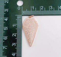 Arrowhead Charm Pendant, 18K Gold Micro Pave CZ Spike Charm, Dainty Pendulum Charm, Spike Pendant for Necklace Bracelet, CP1368