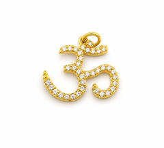 Gold Filled Om Charm Pendant, Spiritual Yoga & Meditation Jewelry, Necklace or Bracelet Link, DIY Craft Gift, CP1370