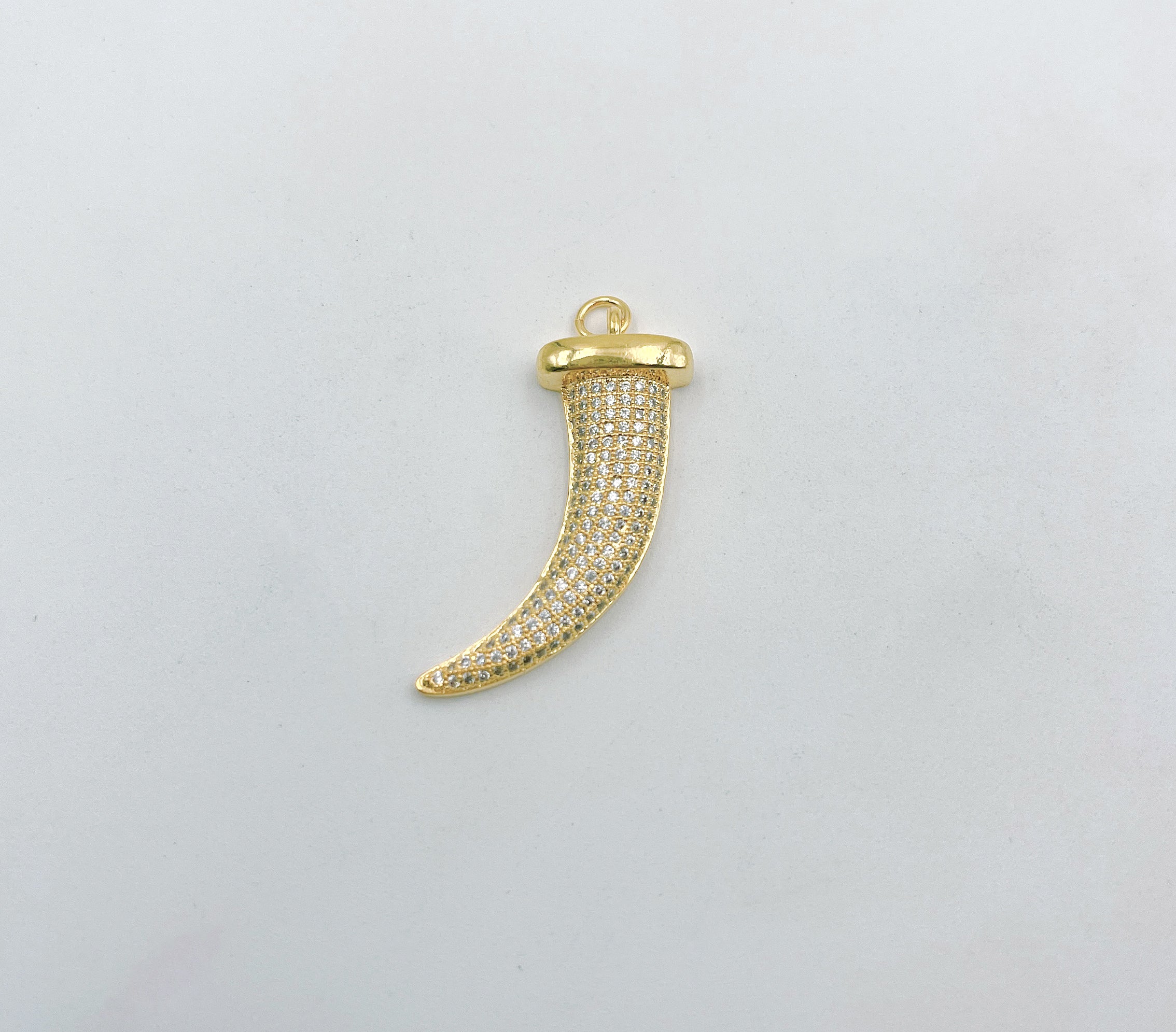 18K Gold Horn Charm, Tusk Horn Pendant Tibetan Ethnic Tribal Pendant Bohemian Tusk Horn Pendant for Necklace Jewelry Making, CP1371