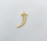 18K Gold Horn Charm, Tusk Horn Pendant Tibetan Ethnic Tribal Pendant Bohemian Tusk Horn Pendant for Necklace Jewelry Making, CP1371