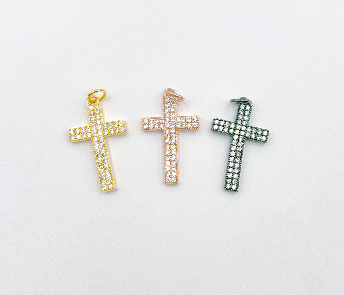 Dainty 18K Gold Cross Charm, Small Cross Pendant, Cross Pendant for Necklace Bracelet Earring Charm Supply Religious Jewelry, CP1372