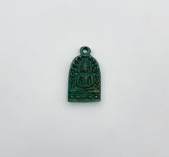 Antique Aged Sitting Buddha Charm, Meditate Buddha Charm, Buddha Amulet Necklace Protection Charm for Religious Jewelry Making, CP1382