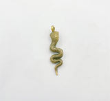 18K Gold Filled Snake Charm, Cobra Charm, Reptile Animal, Serpent Charm Necklace Pendant Bead Finding for Jewelry Making Supply, CP1385