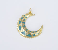 Dainty 18K Gold Filled Moon Charm, Gold Moon Pendant, Crescent Moon Pendant for Necklace Bracelet Charm Supply Celestial Jewelry, CP1390