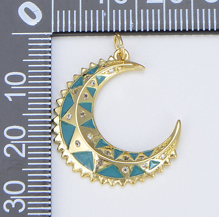 Dainty 18K Gold Filled Moon Charm, Gold Moon Pendant, Crescent Moon Pendant for Necklace Bracelet Charm Supply Celestial Jewelry, CP1390