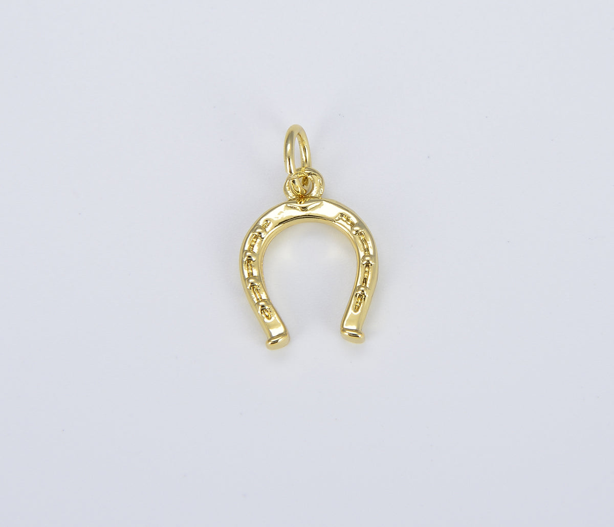 Dainty Horseshoe Charm in 18K Gold, Tiny Lucky Charm Pendant, Horse Shoe for Necklace Bracelet Earrings Jewelry Making Supply, CP1392