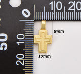 18K Gold Filled Dainty Matte Gold Cross Charm, Small Cross Pendant, Cross Pendant for Necklace Bracelet Charm Religious Jewelry, CP1410