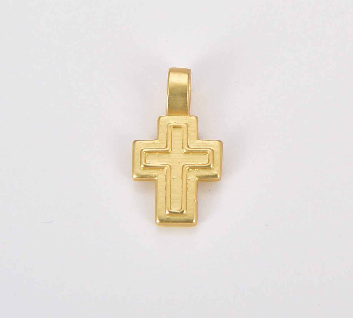 18K Gold Filled Dainty Matte Gold Cross Charm, Small Cross Pendant, Cross Pendant for Necklace Bracelet Charm Religious Jewelry, CP1410