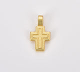 18K Gold Filled Dainty Matte Gold Cross Charm, Small Cross Pendant, Cross Pendant for Necklace Bracelet Charm Religious Jewelry, CP1410
