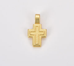 18K Gold Filled Dainty Matte Gold Cross Charm, Small Cross Pendant, Cross Pendant for Necklace Bracelet Charm Religious Jewelry, CP1410