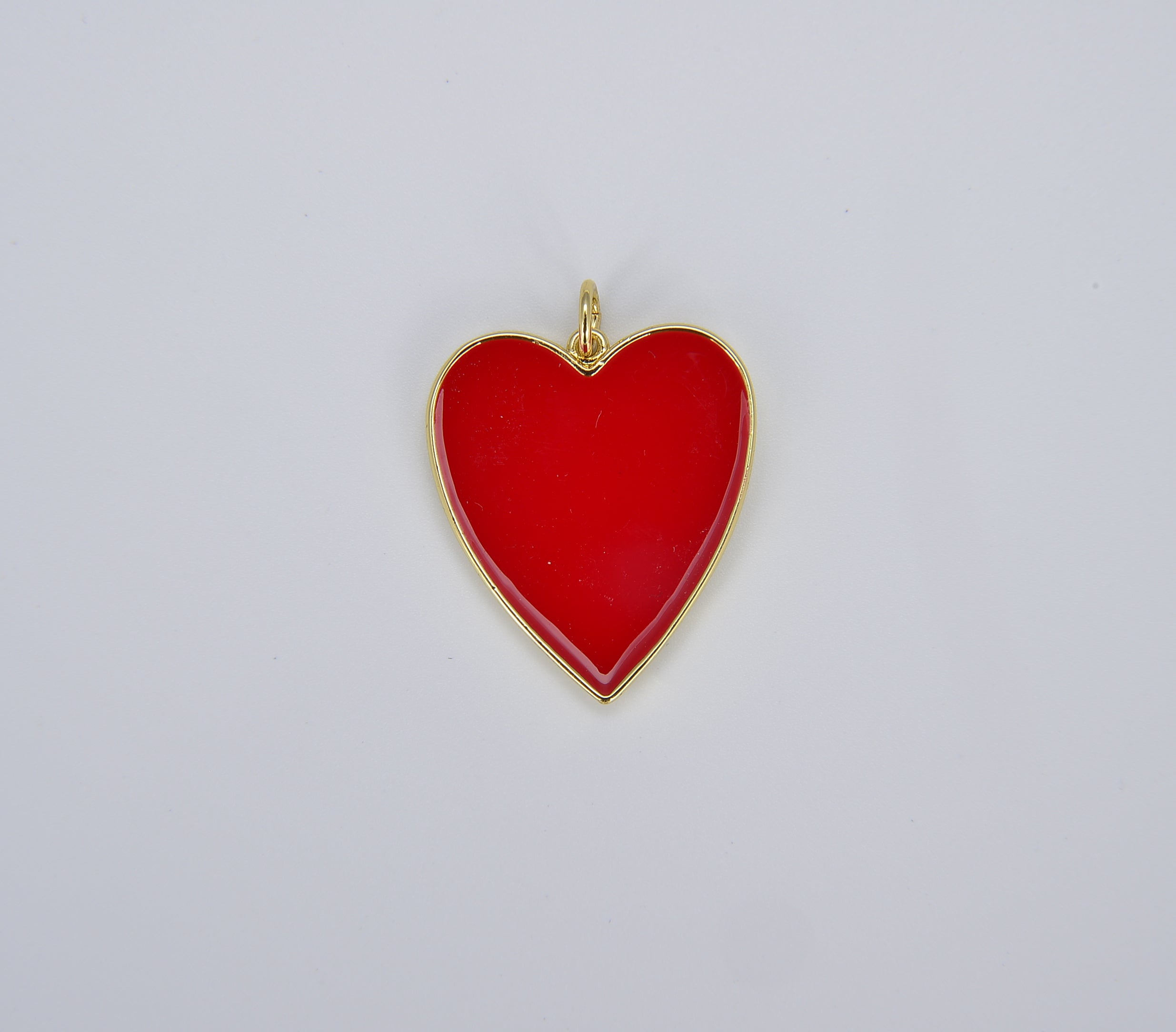 Dainty Neon Heart Charms Enamel Heart Pendant for Necklace Earring Charm Component in Gold Filled Over Brass Red White Yellow Pink, CP1414