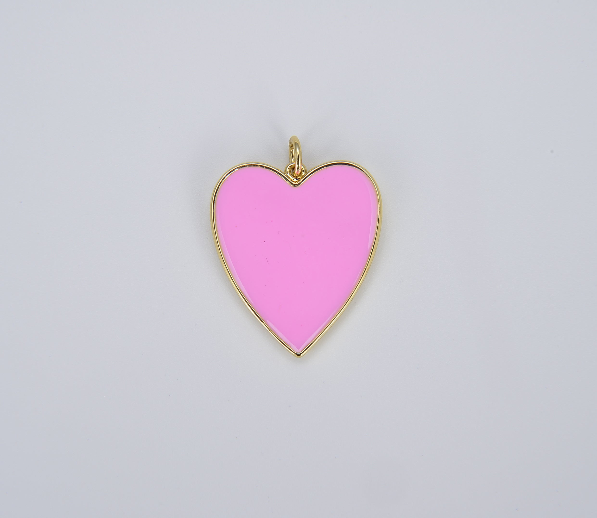 Dainty Neon Heart Charms Enamel Heart Pendant for Necklace Earring Charm Component in Gold Filled Over Brass Red White Yellow Pink, CP1414