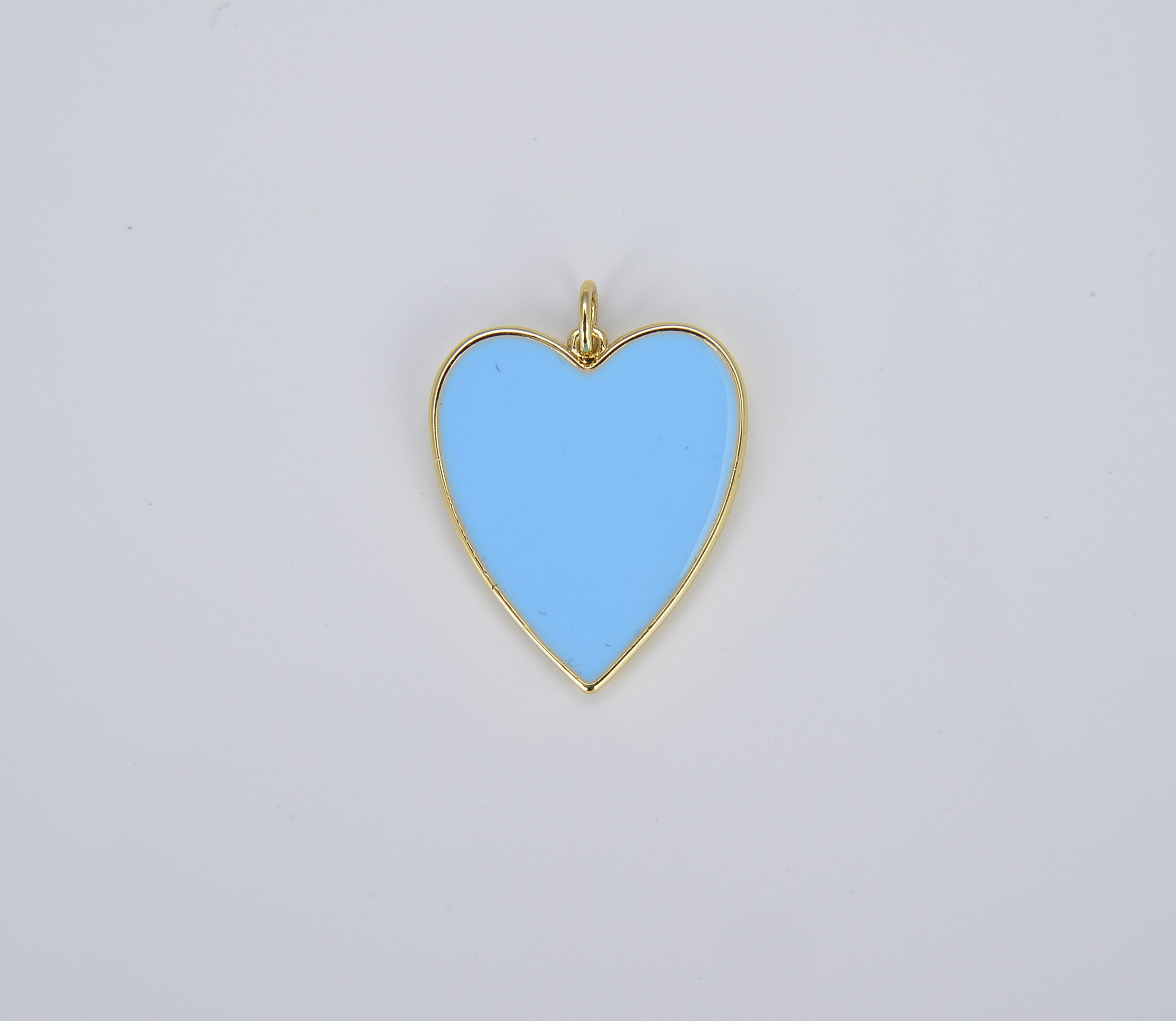 Dainty Neon Heart Charms Enamel Heart Pendant for Necklace Earring Charm Component in Gold Filled Over Brass Red White Yellow Pink, CP1414