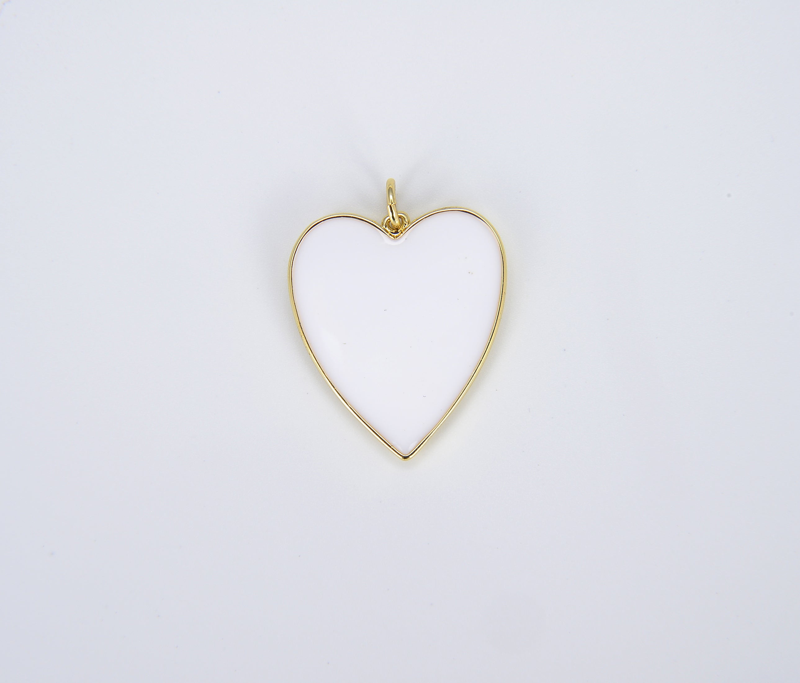 Dainty Neon Heart Charms Enamel Heart Pendant for Necklace Earring Charm Component in Gold Filled Over Brass Red White Yellow Pink, CP1414