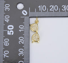 18K Gold Sunglass Charm, Dainty Eyeglass Charm for Necklace Bracelet Earrings Jewelry Making Component, 22x7mm, CP1421