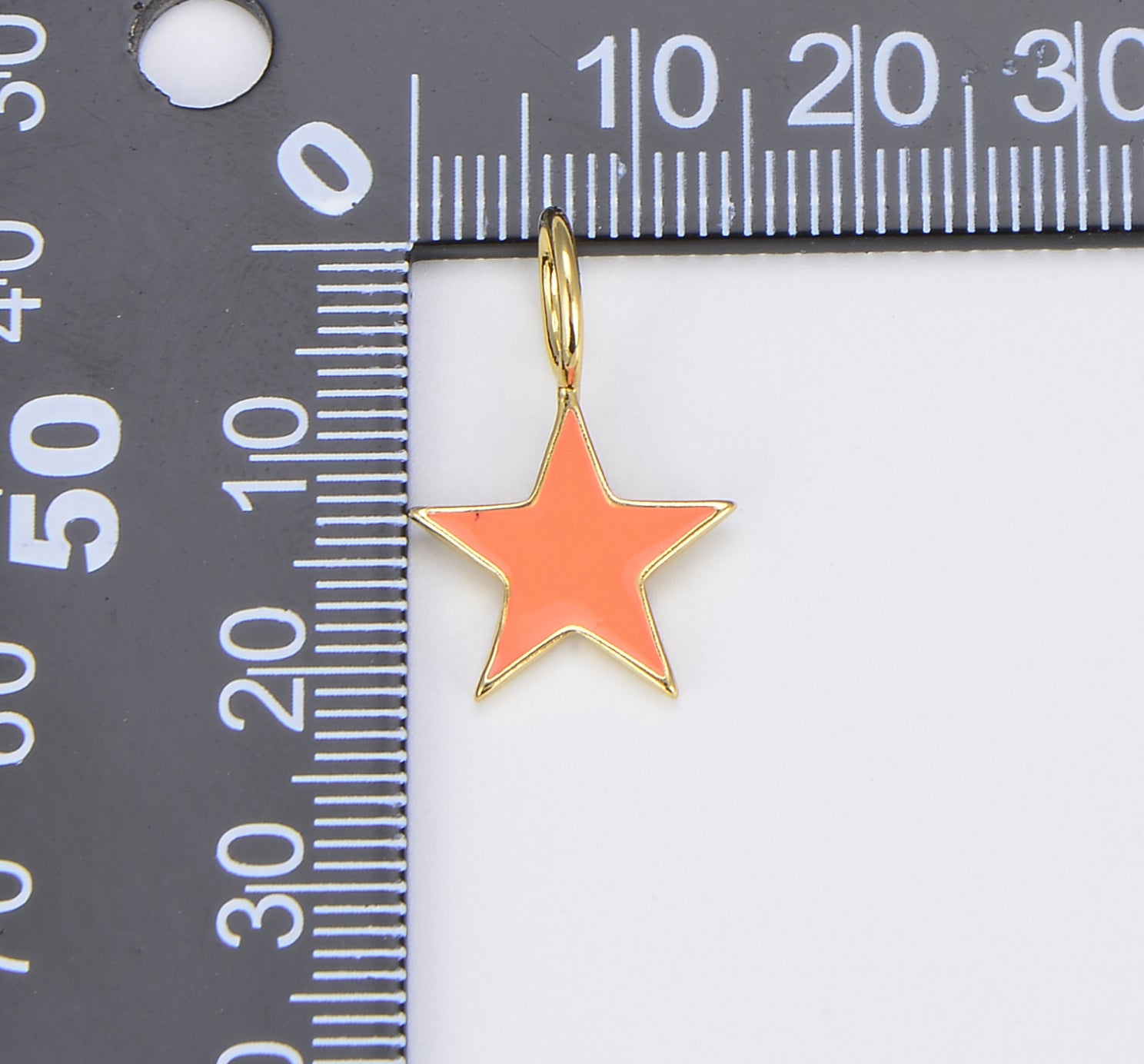 Enamel Star Charm, Gold Filled Over Brass, Rainbow Neon Yellow Pink White Black Green Love Star Charm for Jewelry Making CP1429