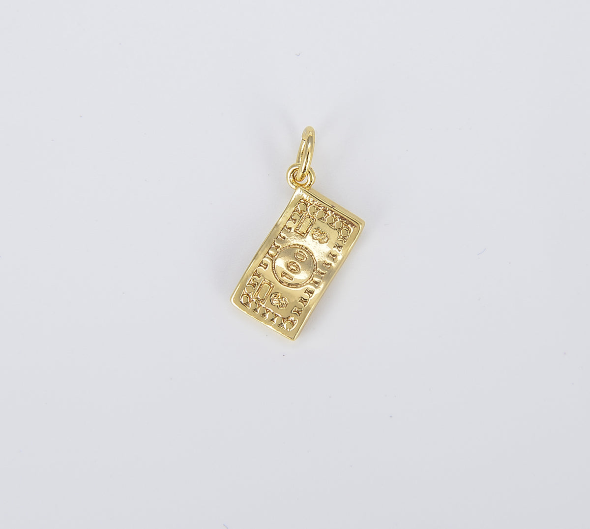 18K Gold Filled Dollar Bill Charm, Money Charm, 100 Bill Money Charm for Necklace Bracelet Earrings Jewelry Making Supply, 17x8mm, CP1431