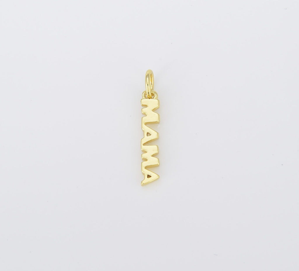 18K Gold Filled Dainty Gold Mama Charm, CP1432