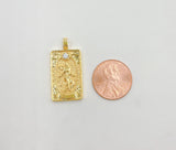 18K Gold Tarot Card Charm, The World Tarot Card Pendant, Amulet Jewelry for Necklace Component Supply, 30x15mm, CP1435