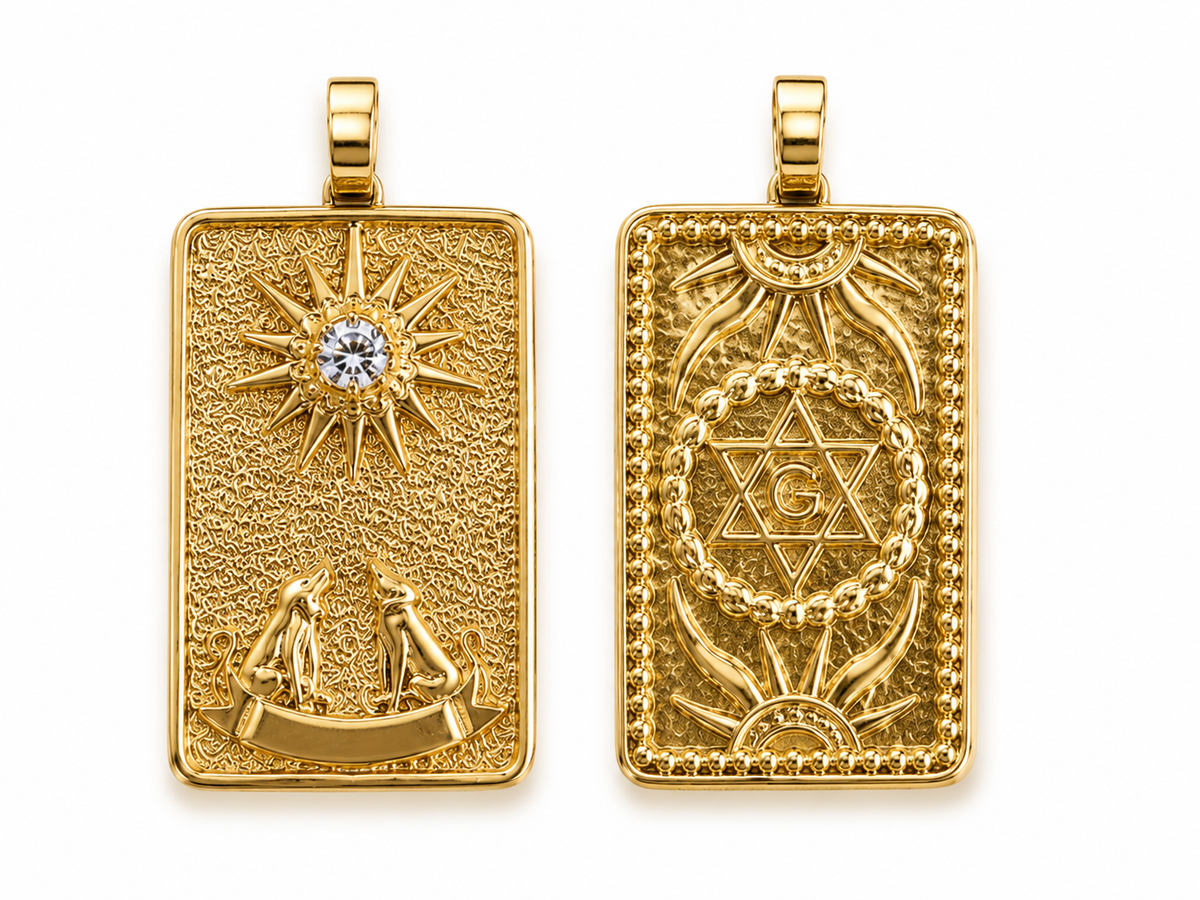 Gold Filled Mystical Sun Medallion Pendant, Sacred Geometry CZ Cosmic Charm for Necklace Bracelet DIY Jewelry Making Supplies, CP1444