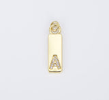 18K Gold Filled Personalized Initial Tag Charm, Letter Charms, Initial Pendant for Jewelry Making, CP1450