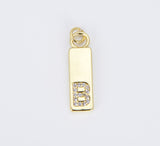 18K Gold Filled Personalized Initial Tag Charm, Letter Charms, Initial Pendant for Jewelry Making, CP1450
