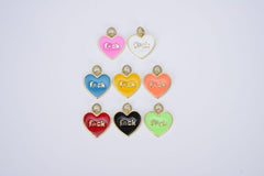 18K Gold Filled Cubic Zirconia Micro Pave Enamel Heart with Word Fuck Charm Pendant, CP1454