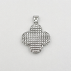 Gold Filled Pave CZ Clover Pendant, Four Leaf Clover Charm, Lucky Quatrefoil Necklace Pendant, Luxury Jewelry Making Supply, CP1455