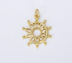 18K Gold Filled Sun and Moon Charm, CP1457