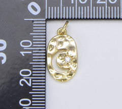 18K Gold Filled Dainty Crescent Moon and Star Charm, 22x11mm, CP1458