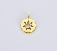 18K Gold Filled Dainty Sun Charm, 15x13mm, CP1459