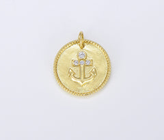 18K Gold Filled Anchor Pendant, 19x12mm, CP1460