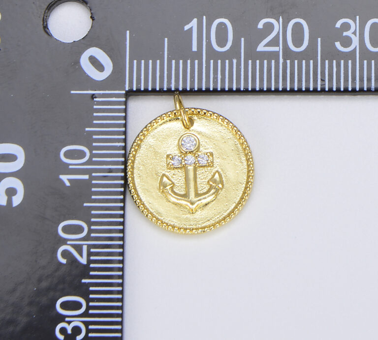 18K Gold Filled Anchor Pendant, 19x12mm, CP1460