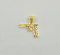 18K Gold Filled Gun Pistol Charm, CP1469