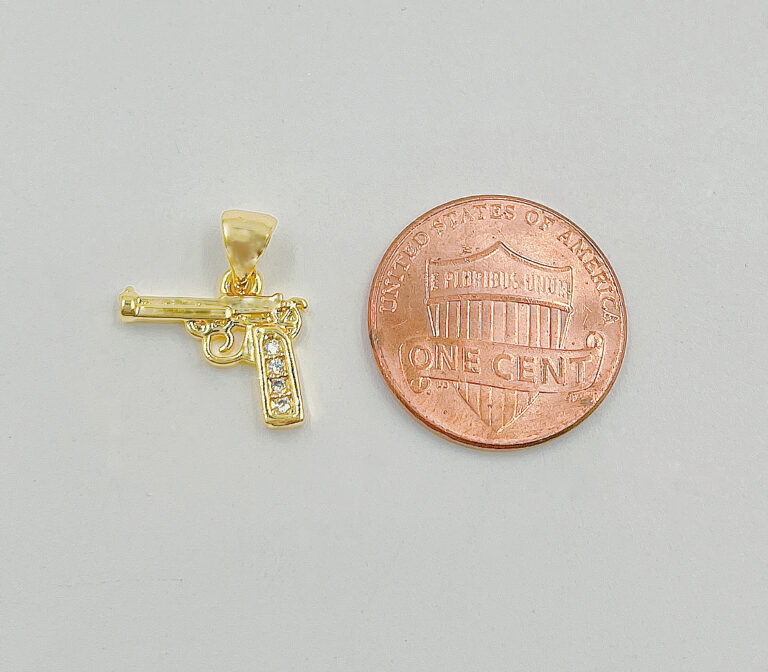 18K Gold Filled Gun Pistol Charm, CP1469