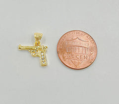 18K Gold Filled Gun Pistol Charm, CP1469