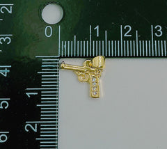 18K Gold Filled Gun Pistol Charm, CP1469