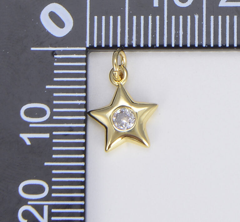 18K Gold Filled Dainty Star Charm, CP1477