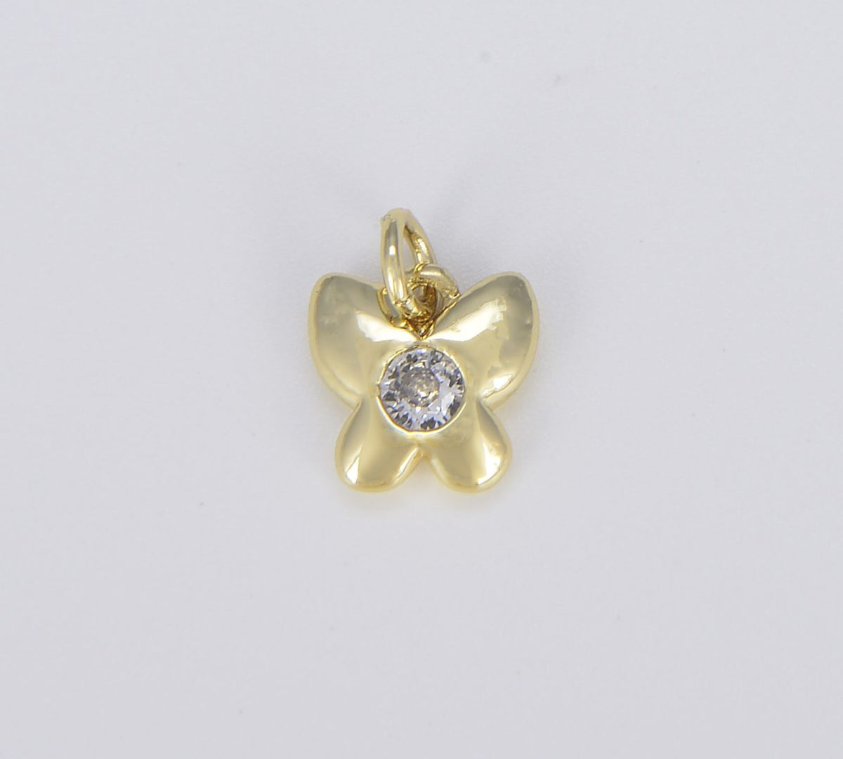 18K Gold Filled Dainty Butterfly Charm Cubic Zirconia Micro Pave, CP1478