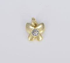 18K Gold Filled Dainty Butterfly Charm Cubic Zirconia Micro Pave, CP1478