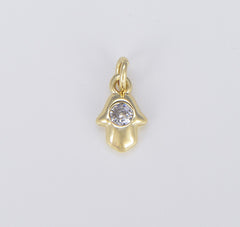 18K Gold Filled Mini Gold Hamsa Hand Charm, CP1479