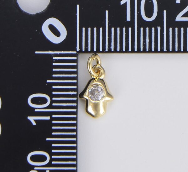 18K Gold Filled Mini Gold Hamsa Hand Charm, CP1479