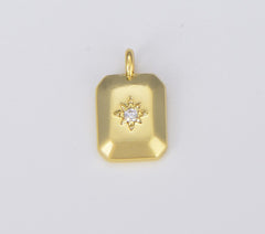 18K Gold Filled Starburst Tag Charm, CP1480