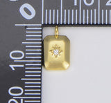 18K Gold Filled Starburst Tag Charm, CP1480