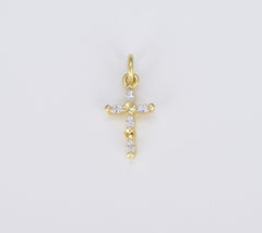 18K Gold Filled Dainty Cross Charm, CP1481