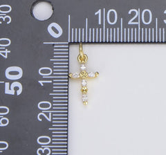 18K Gold Filled Dainty Cross Charm, CP1481