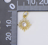 18K Gold Filled Dainty Sunburst Charm, CP1482