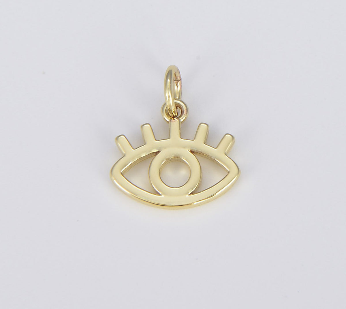 18K Gold Filled Evil Eye Charm with Eyelash, CP1483