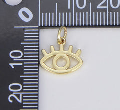 18K Gold Filled Evil Eye Charm with Eyelash, CP1483